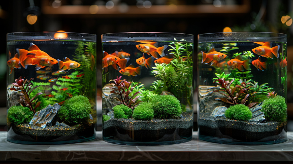 Different sizes of aquarium tanks