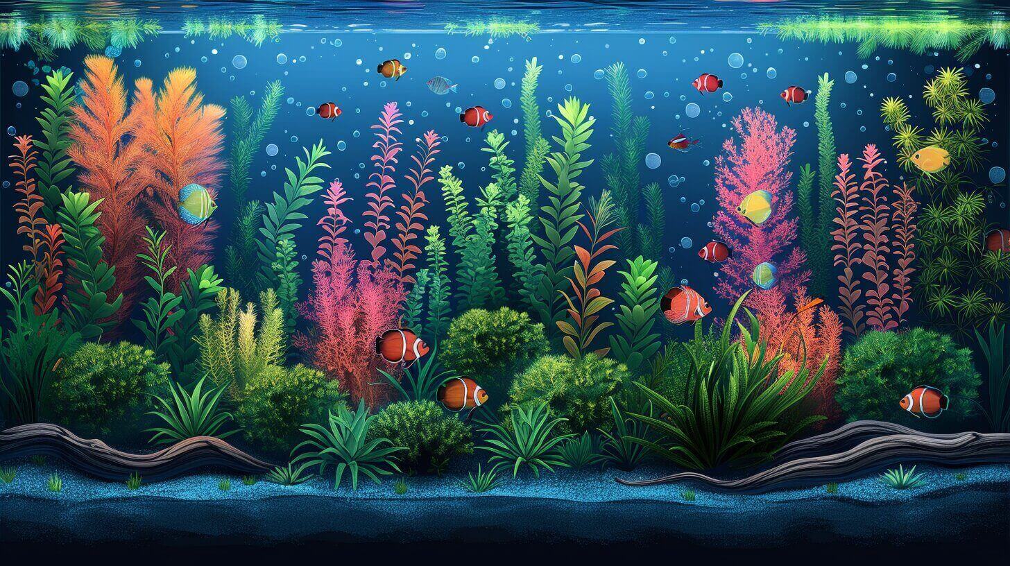 in a vibrant underwater scene various aquatic plants flourish while several clownfish gracefully swim among the pink orange and green foliage. this tranquil setting prompts one to wonder how many fish can thrive in the balance of a 30 gallon tank In a vibrant underwater scene, various aquatic plants flourish while several clownfish gracefully swim among the pink, orange, and green foliage. This tranquil setting prompts one to wonder: how many fish can thrive in the balance of a 30-gallon tank?
